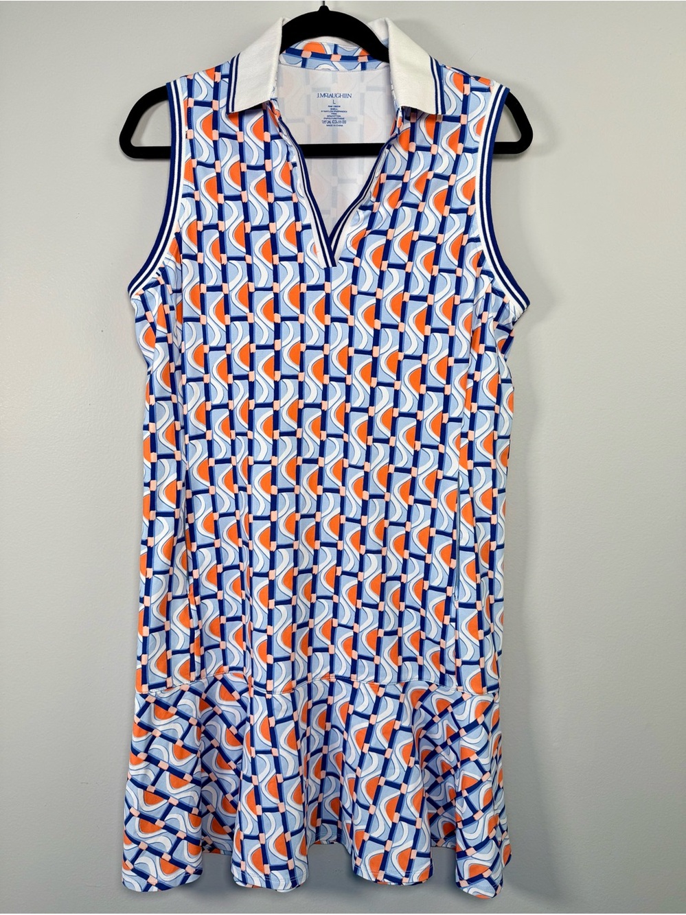 J McLaughlin Merlin Dress Sleeveless Golf Tennis Ruffle Polo Womens L Active